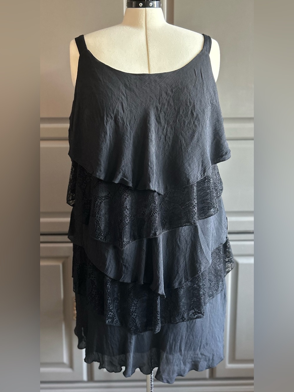 Avenue Plus Size Asymmetrical 
Ruffle Slip Women’s Dress